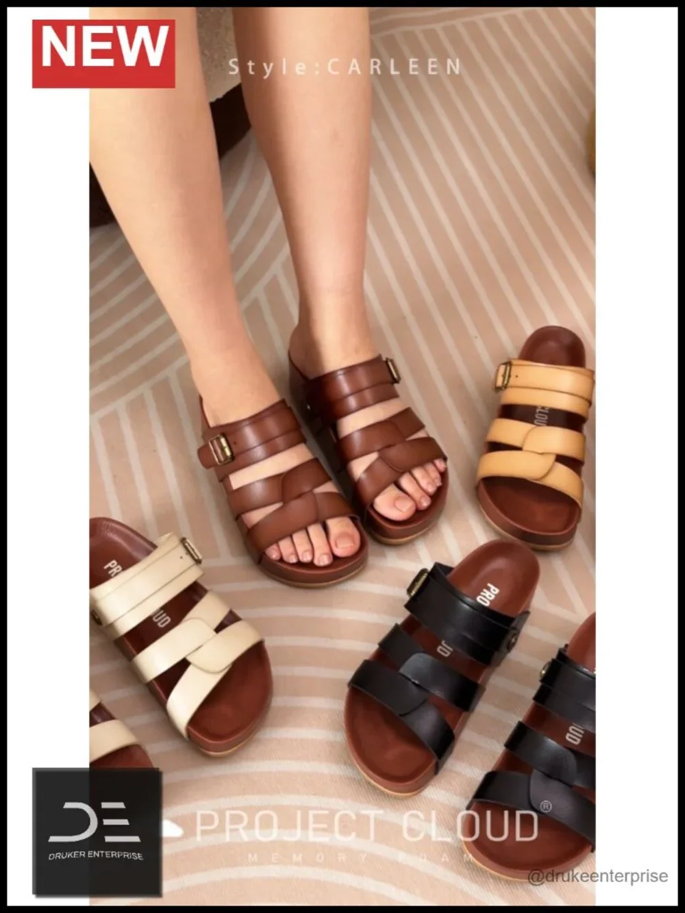 Strappy Wedge Sandals with Plush Insole Non-Slip Platform Women's
